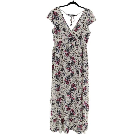 B.O.G Collective Wrap Dress Womens M Ivory Romantic Boho Garden Party Feminine - Picture 5 of 16